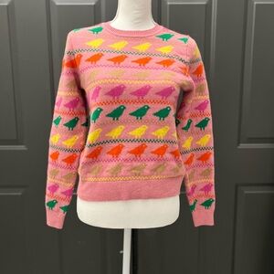 Boden Pink Multicolor Patterned Sweater